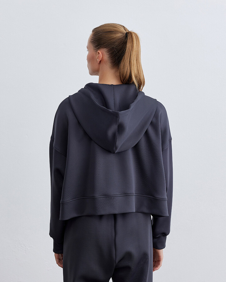 Antrasit Scuba Kısa Kapüşonlu Sweatshirt