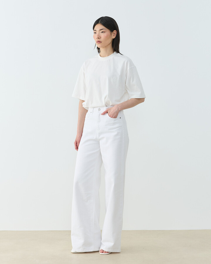 Baggy Fit Jean Beyaz