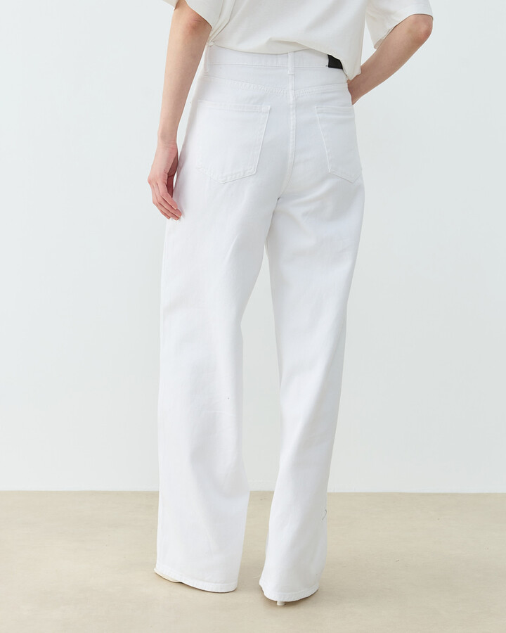 Baggy Fit Jean Beyaz