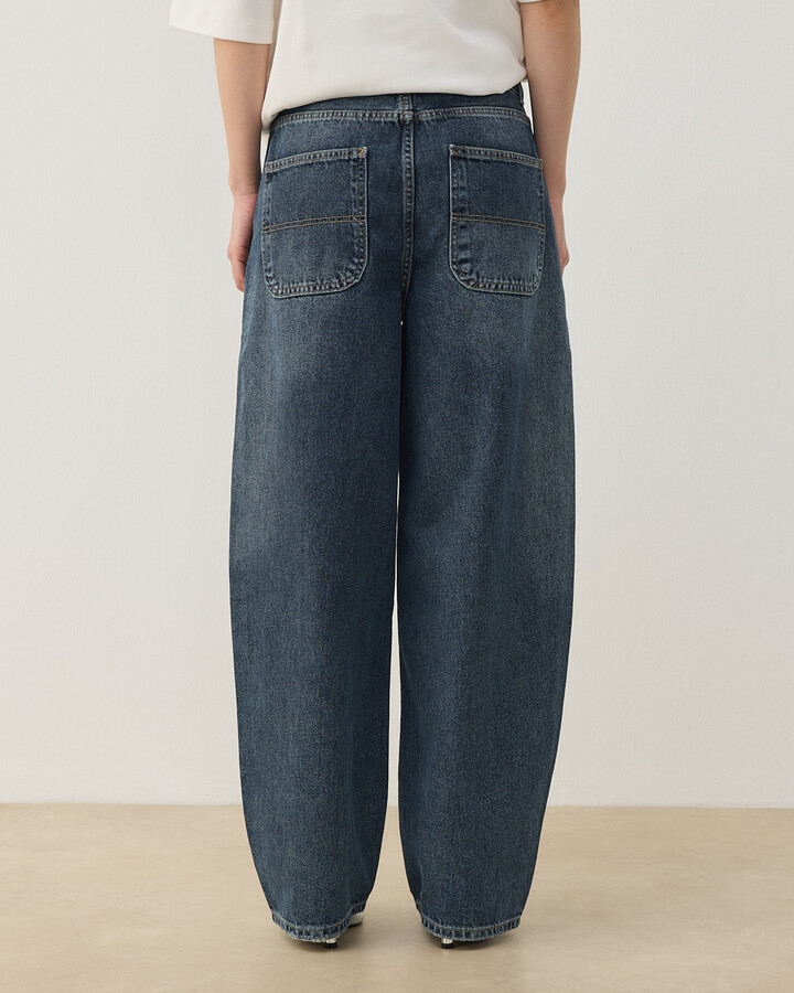 Baloon Fit Jean Koyu Mavi
