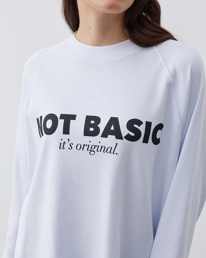 Baskılı Penye İnterlok Relax Bluz Not Basic