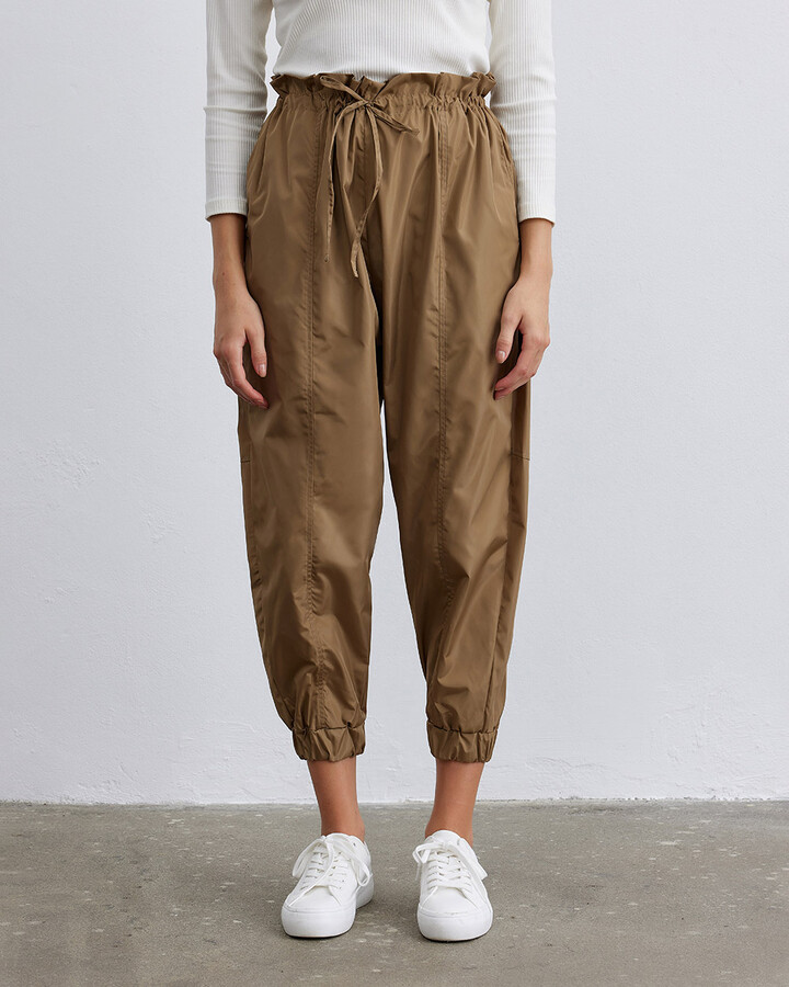 Camel Lastikli Paça Balon Pantolon
