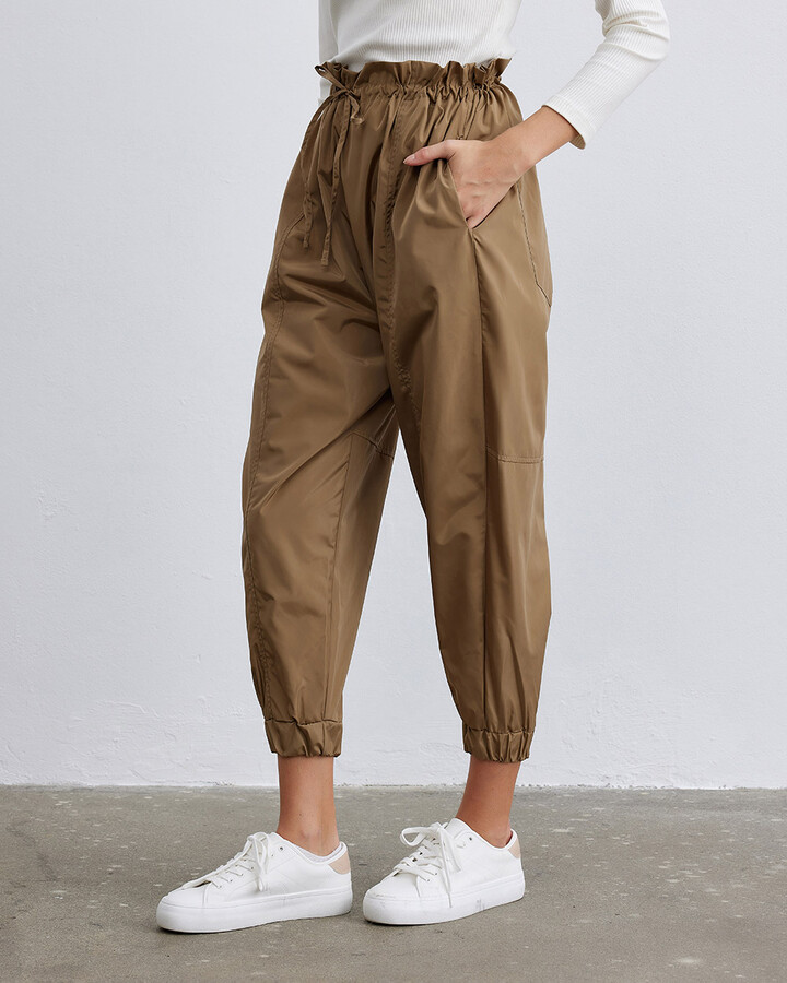 Camel Lastikli Paça Balon Pantolon