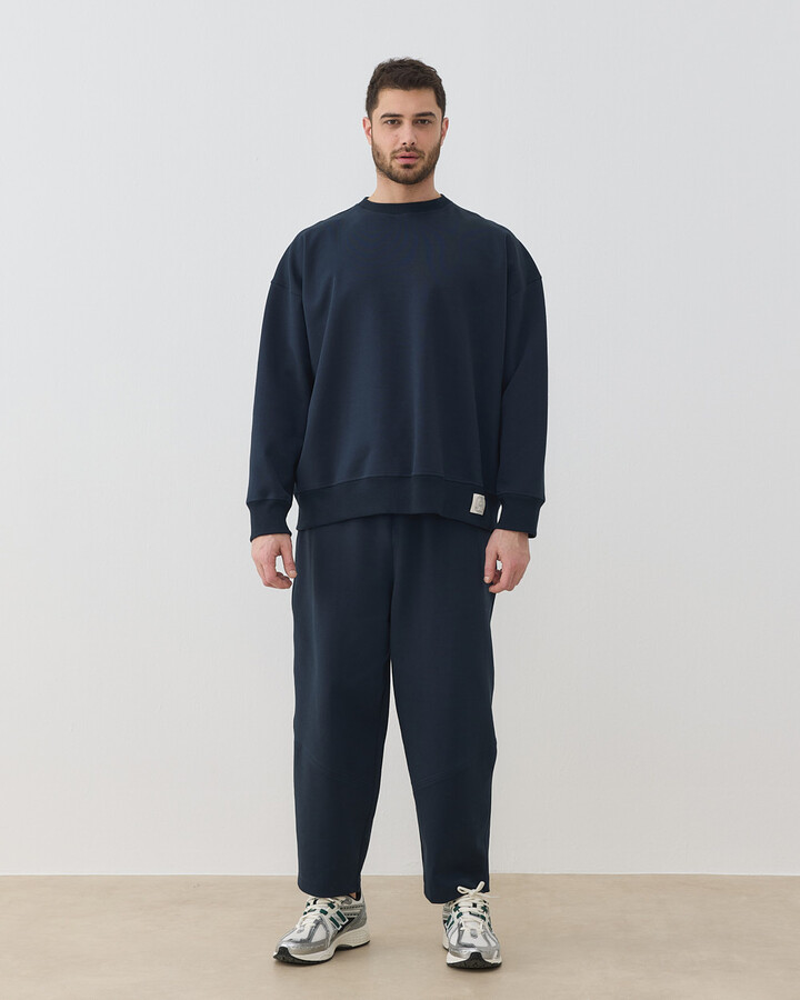 Erkek Premium Doubleface Oversize Sweat Lacivert