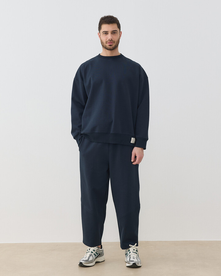 Erkek Premium Doubleface Oversize Sweat Lacivert