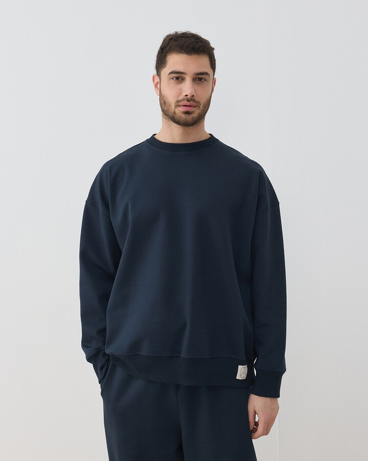 Erkek Premium Doubleface Oversize Sweat Lacivert