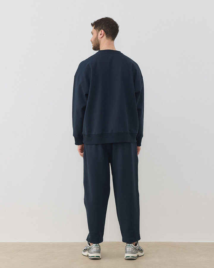 Erkek Premium Doubleface Oversize Sweat Lacivert