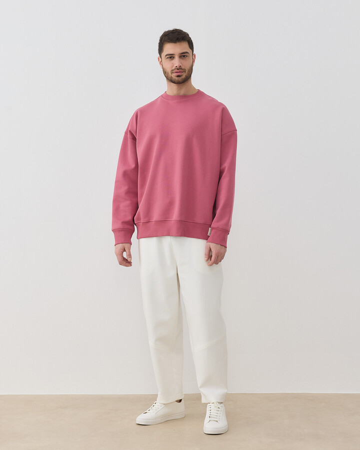 Erkek Premium Doubleface Oversize Sweat Pembe