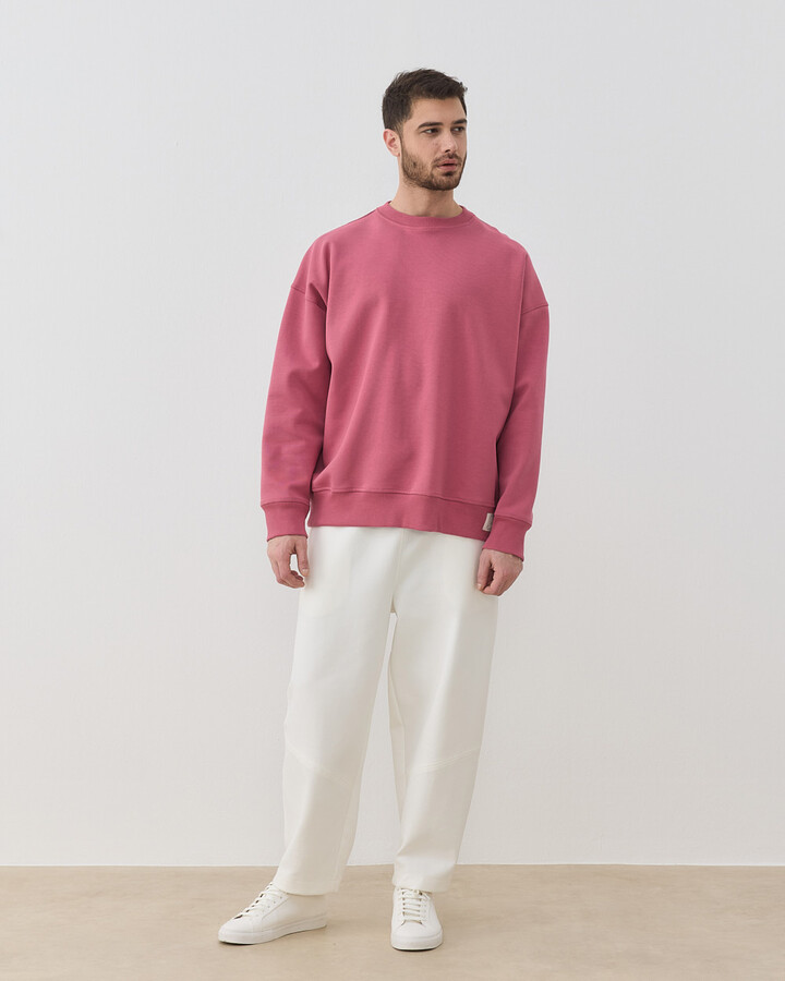Erkek Premium Doubleface Oversize Sweat Pembe