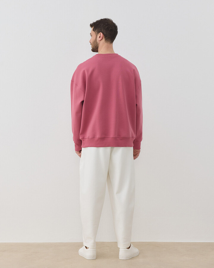 Erkek Premium Doubleface Oversize Sweat Pembe