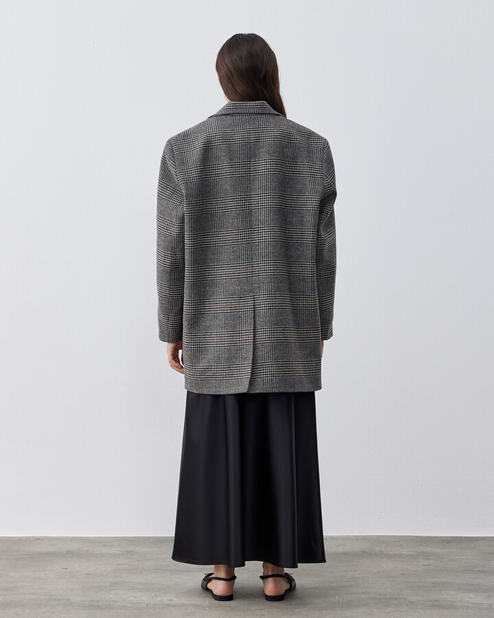 Limited Dad Blazer Ceket Gri Ekose