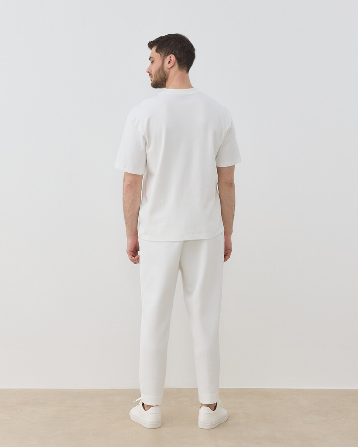 Erkek Penye İnterlok Smart Tshirt Ekru