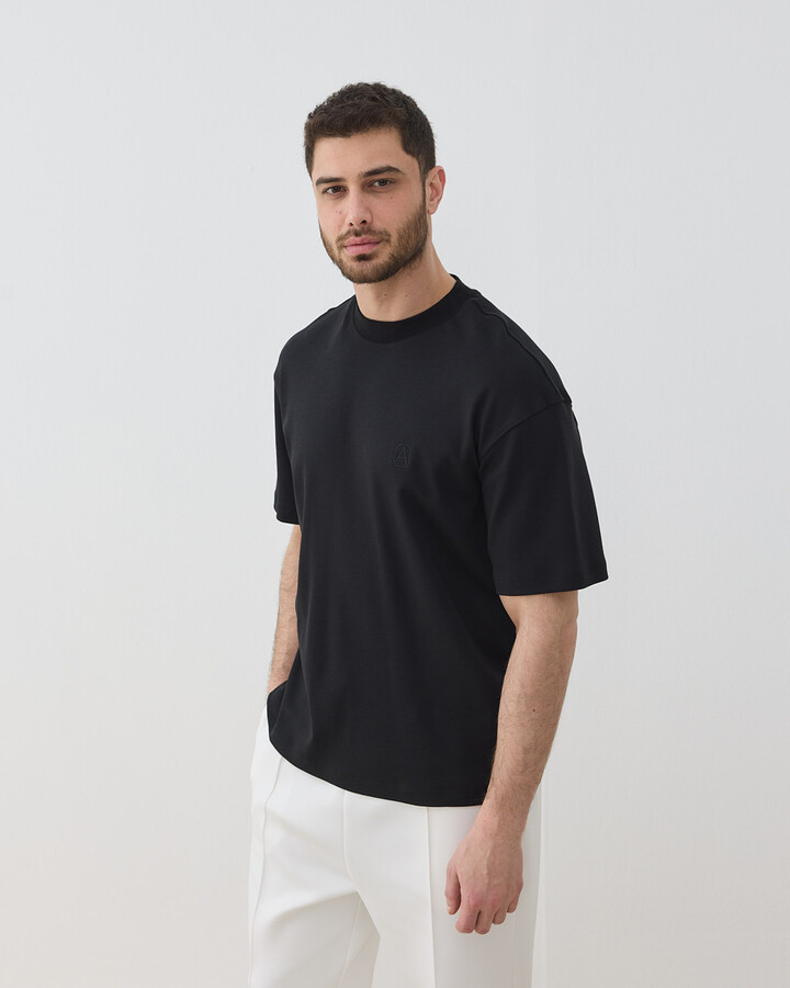 Erkek Penye İnterlok Smart Tshirt Siyah