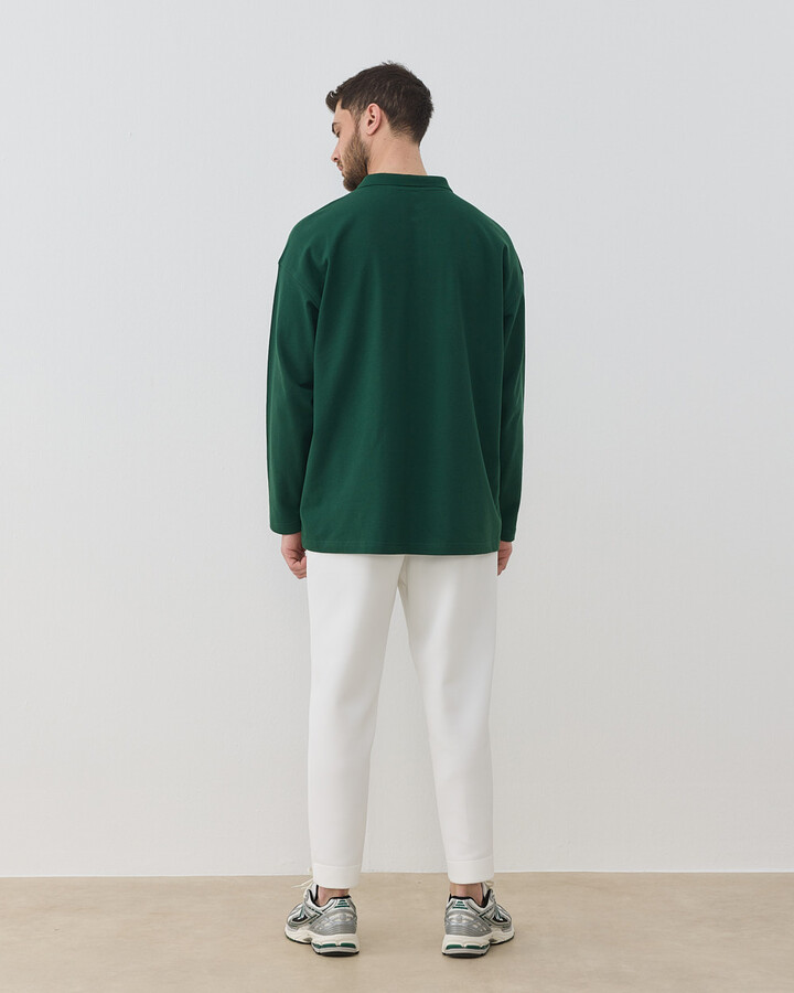 Erkek Polo Yaka Uzun Kollu Tshirt Yeşil