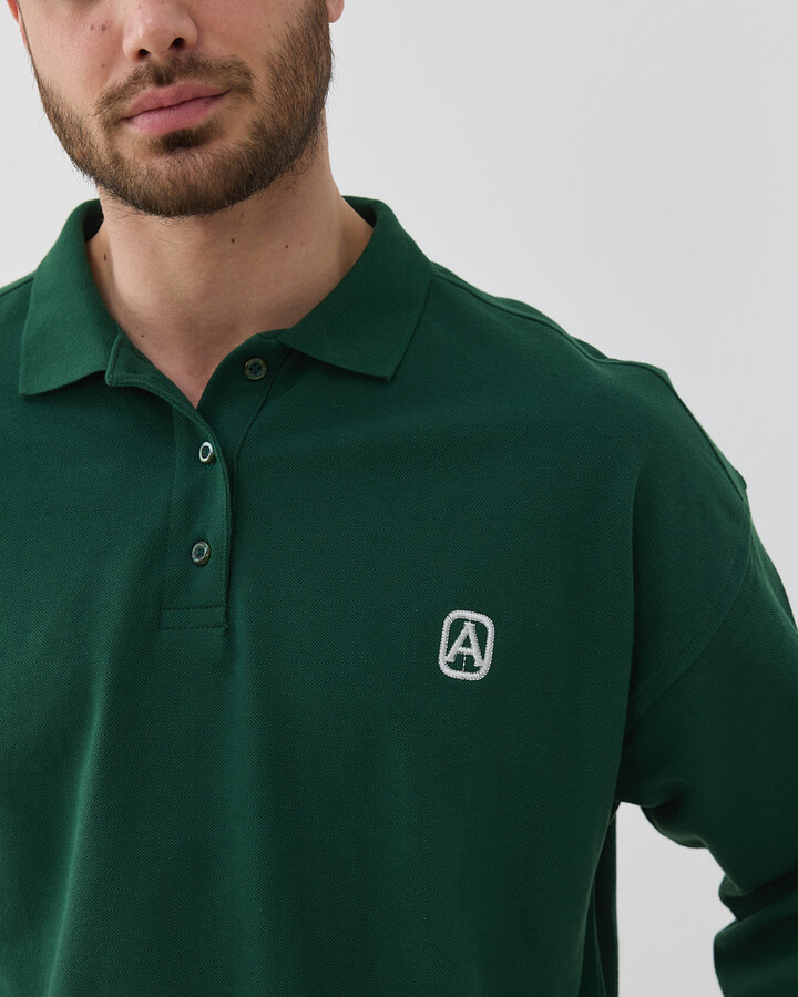 Erkek Polo Yaka Uzun Kollu Tshirt Yeşil