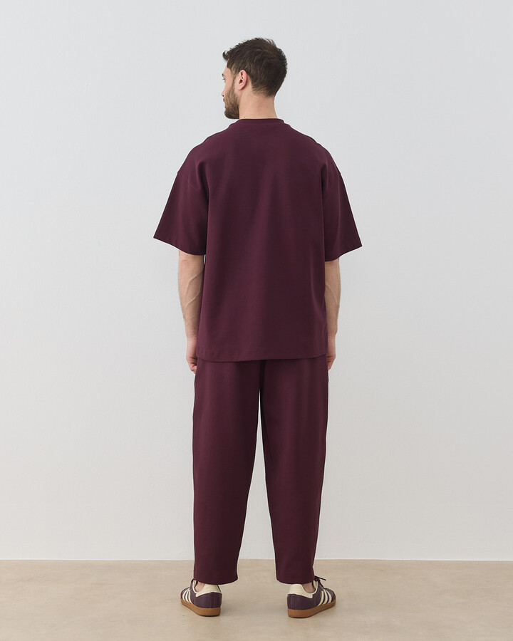 Erkek Premium Doubleface Oversize Relax Tshirt Mürdüm
