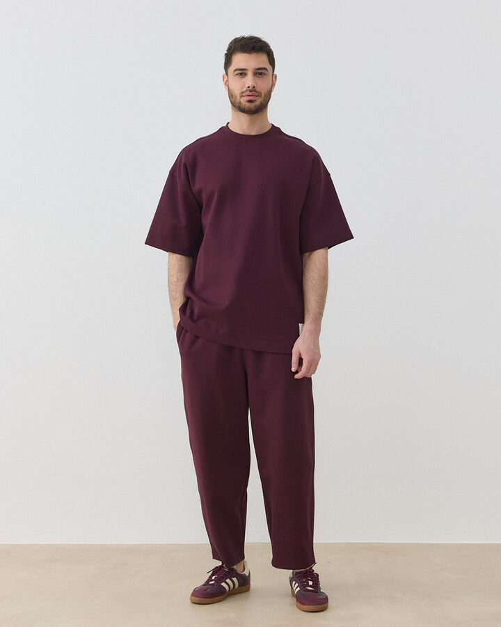 Erkek Premium Doubleface Oversize Relax Tshirt Mürdüm