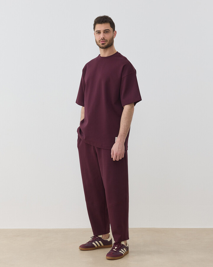Erkek Premium Doubleface Oversize Relax Tshirt Mürdüm