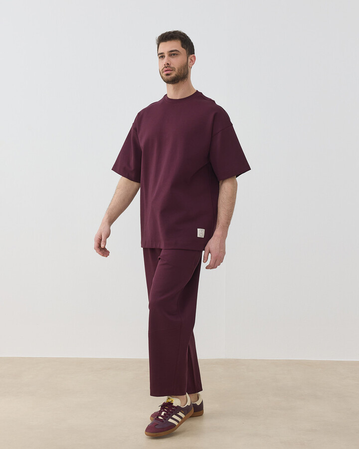 Erkek Premium Doubleface Oversize Relax Tshirt Mürdüm
