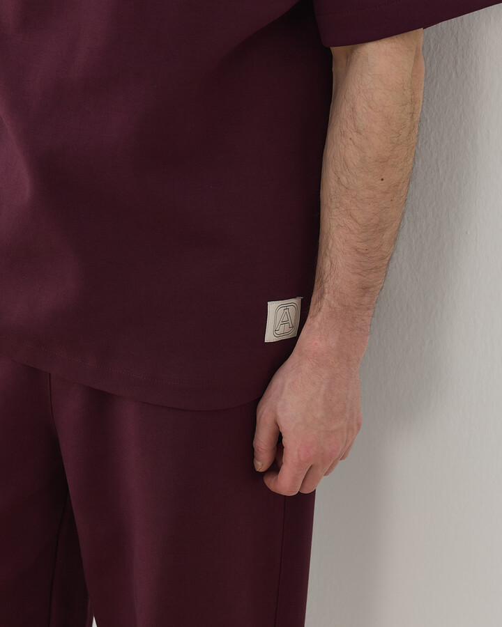 Erkek Premium Doubleface Oversize Relax Tshirt Mürdüm