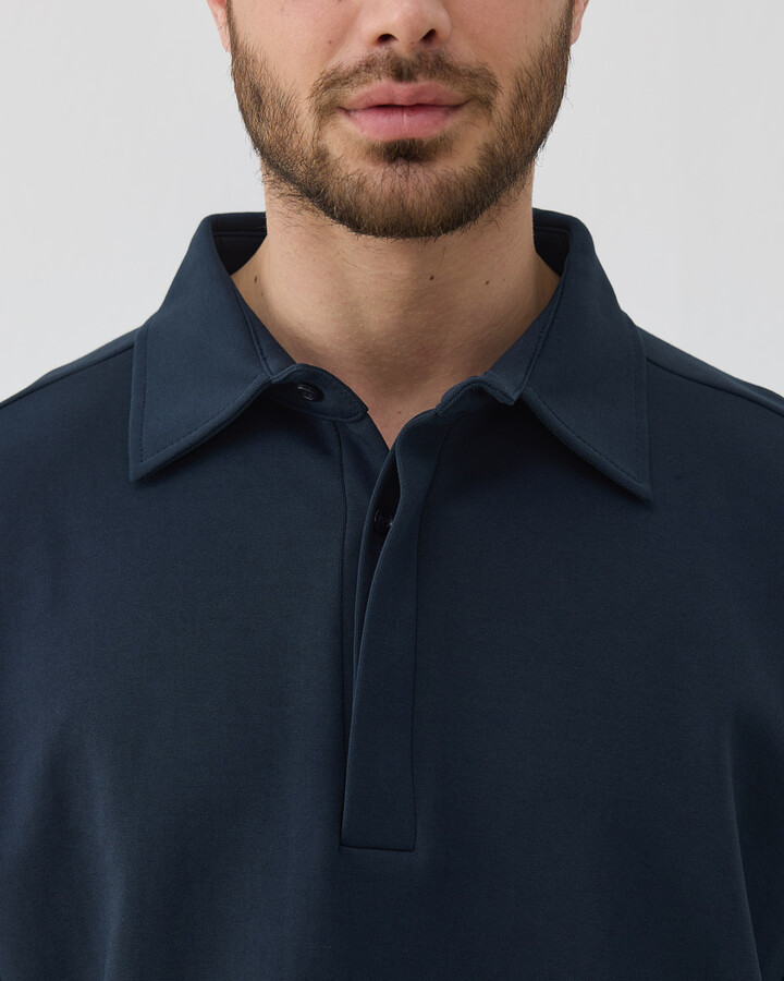 Erkek Premium Doubleface Polo Yaka Sweat Lacivert
