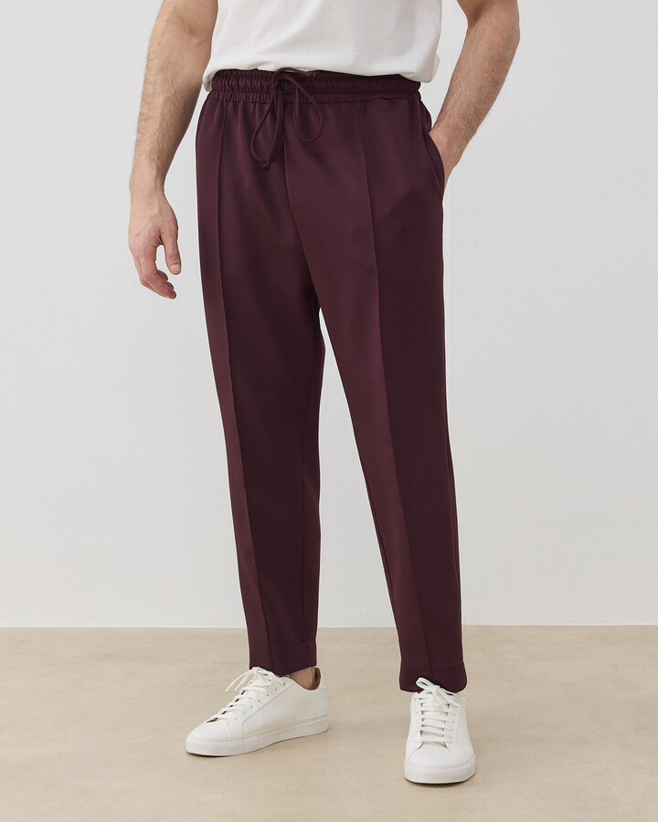 Erkek Scuba Lastikli Cepli Havuç Kesim Pantolon Bordo