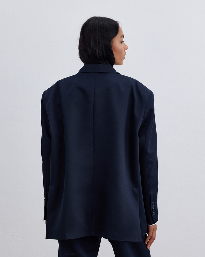 Fırsat Oversize Boyfriend Blazer Ceket Lacivert
