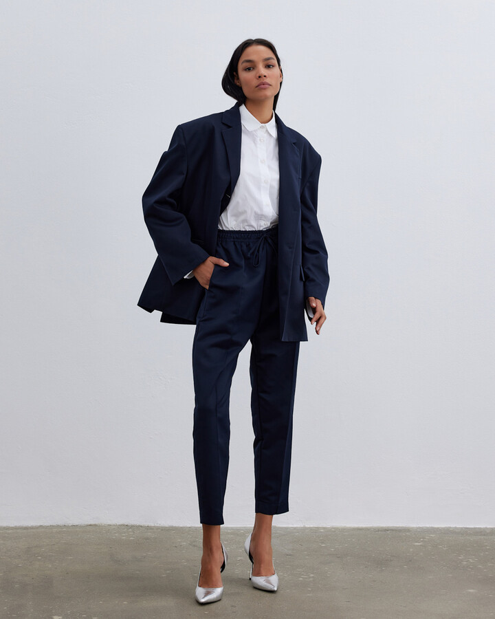 Fırsat Oversize Boyfriend Blazer Ceket Lacivert