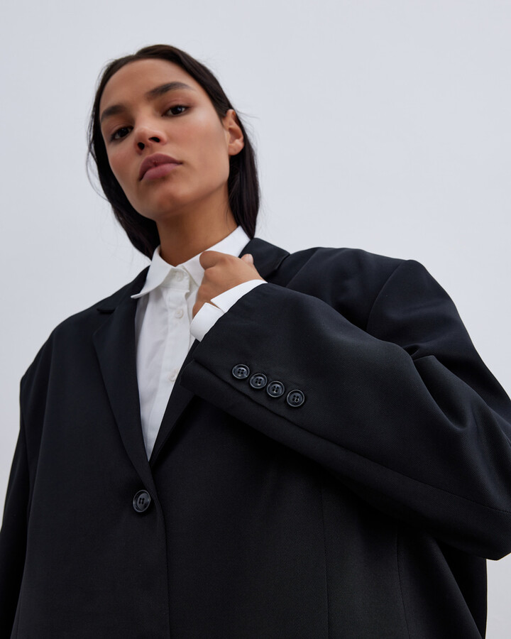 FIRSAT Oversize Boyfriend Blazer Ceket Siyah