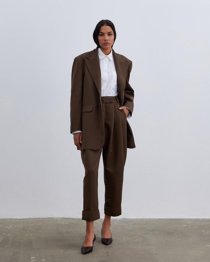 Fırsat Oversize Dad Blazer Ceket Kahve