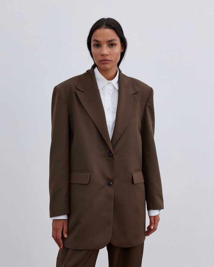 Fırsat Oversize Dad Blazer Ceket Kahve