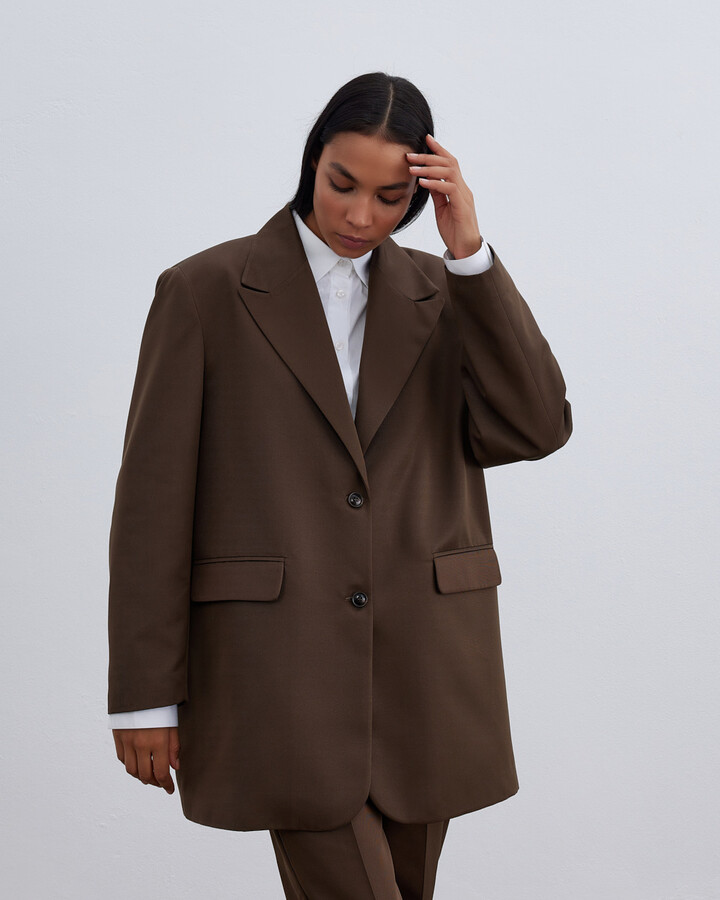 Fırsat Oversize Dad Blazer Ceket Kahve