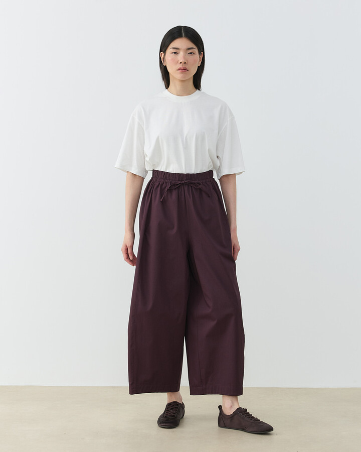 Gabardin Yanı Ekli Ekstra Barrel Fit Bol Pantolon Bordo