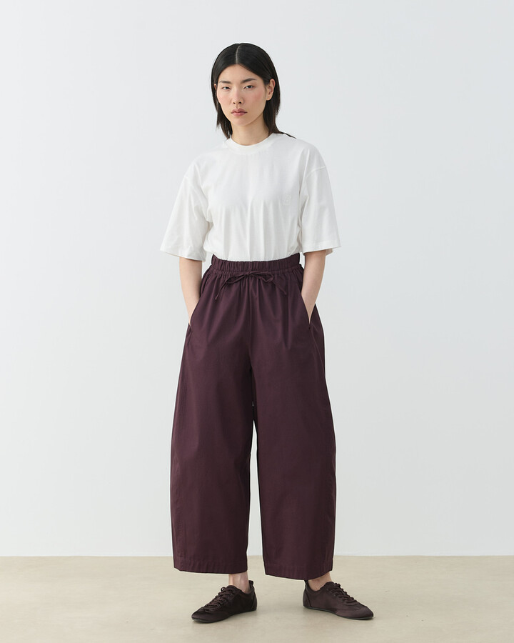 Gabardin Yanı Ekli Ekstra Barrel Fit Bol Pantolon Bordo