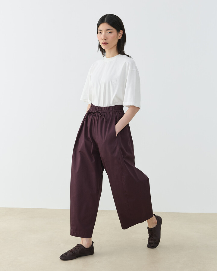 Gabardin Yanı Ekli Ekstra Barrel Fit Bol Pantolon Bordo