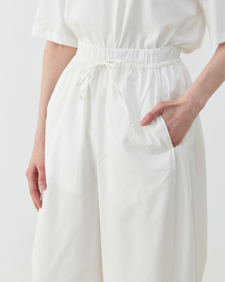 Gabardin Yanı Ekli Ekstra Barrel Fit Bol Pantolon Ekru