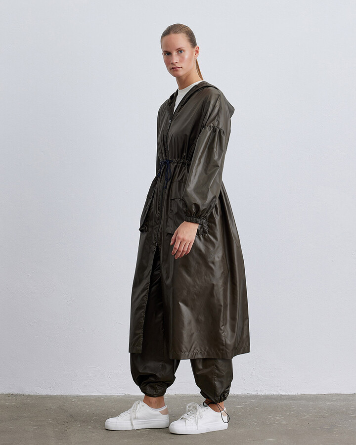 Haki Micro Oversize Cepli Hafif Yağmurluk