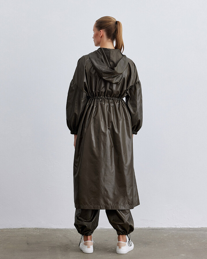 Haki Micro Oversize Cepli Hafif Yağmurluk