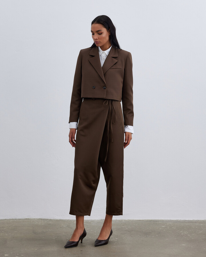 Kahverengi Kısa Blazer Ceket