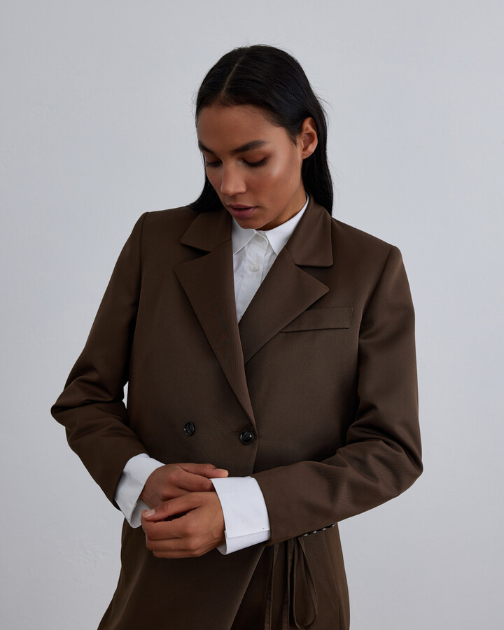 Kahverengi Kısa Blazer Ceket