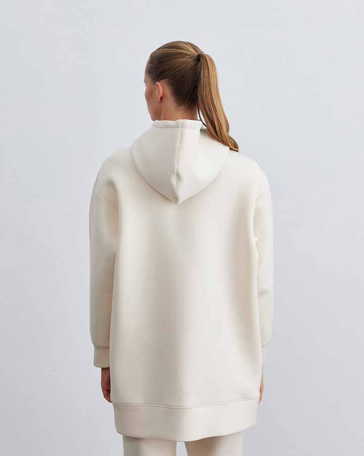 Kemik Puf Kapüşonlu Sweatshirt