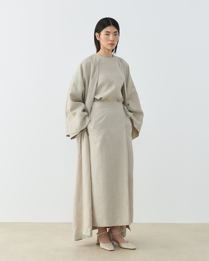 Keten Diamond Abaya Natural