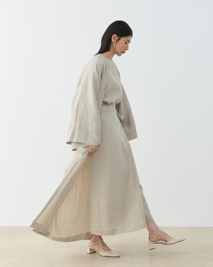 Keten Diamond Abaya Natural
