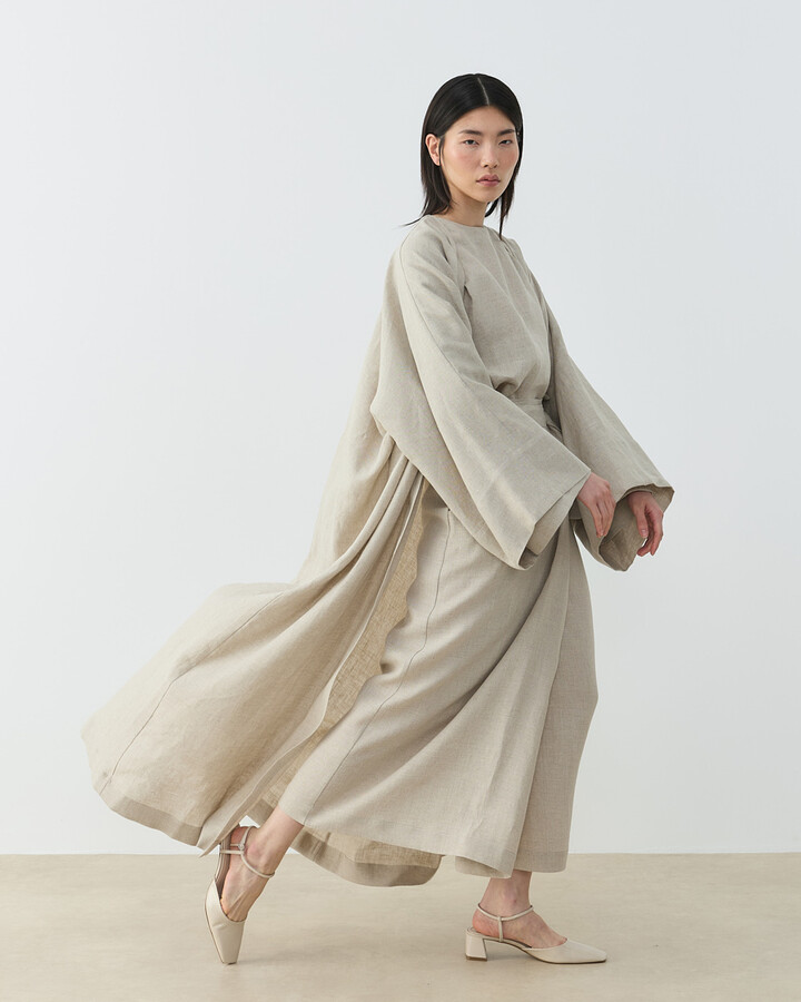 Keten Diamond Abaya Natural