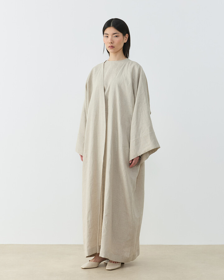 Keten Diamond Abaya Natural