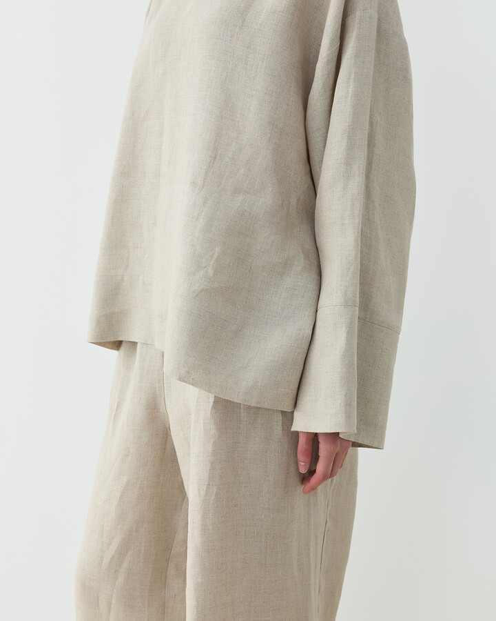 Keten Kimono Bluz Natural