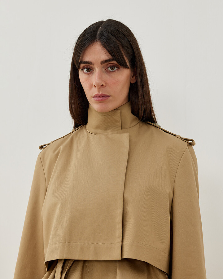 Kısa Allerli Layers Trençkot Camel