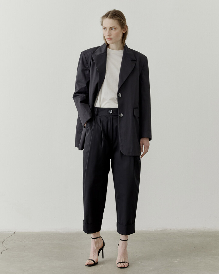 Lacivert Oversize Dad Blazer Ceket