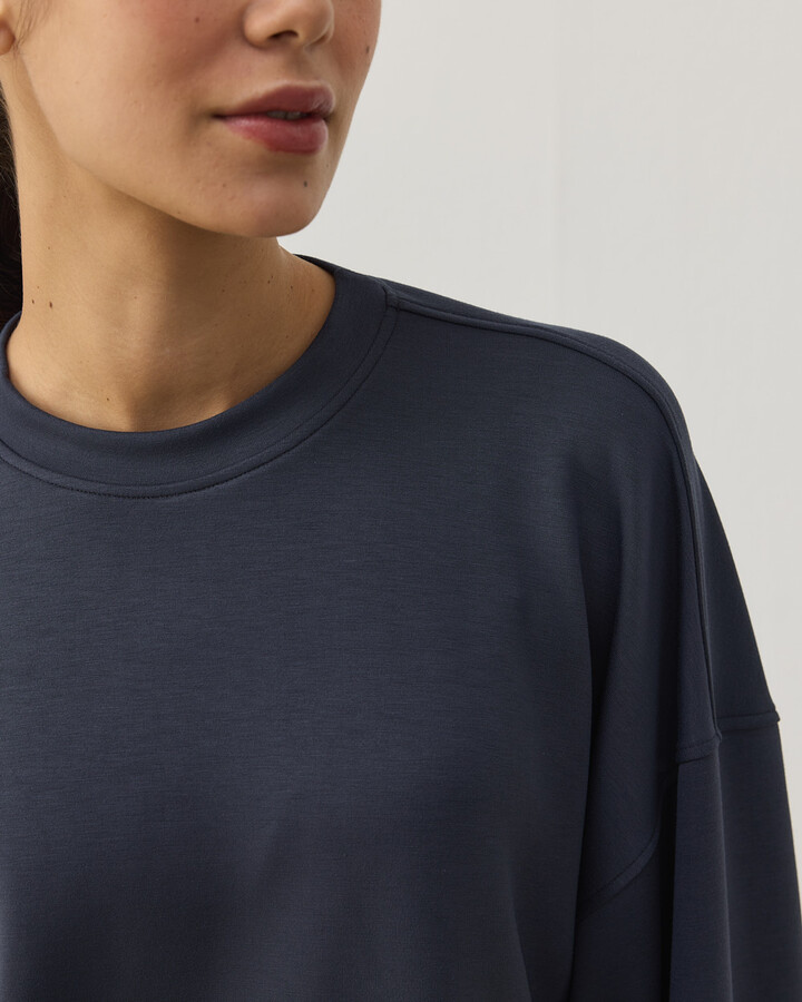 Modal Soft Touch Crop Kimono Kısa Bluz Füme