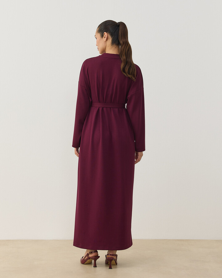 Modal Soft Touch Basic Elbise Bordo